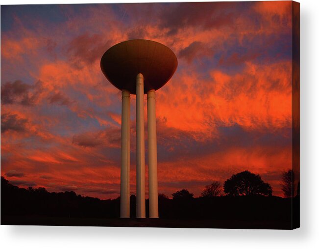 Bell Works Acrylic Print featuring the photograph Bell Works Transistor Water Tower by Raymond Salani III