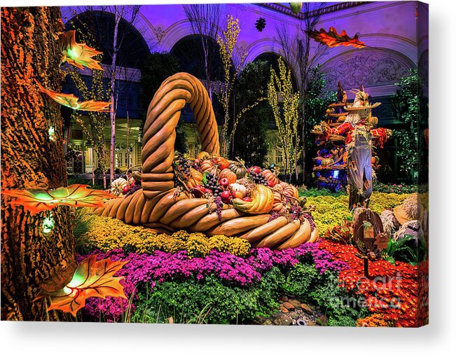 Bellagio Conservatory Acrylic Print featuring the photograph Bellagio Harvest Show Basket and Scarecrow 2016 by Aloha Art