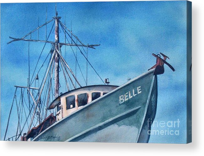 Watercolor Acrylic Print featuring the painting Belle original by Sandy Brindle