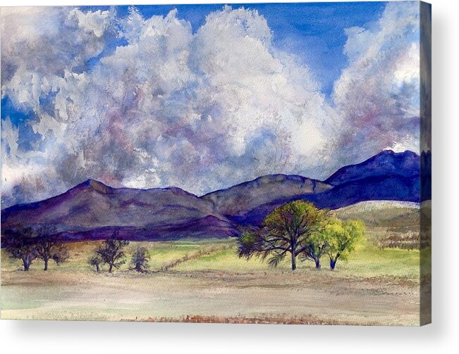 Temecula Acrylic Print featuring the painting Ben Weir Sky by Cheryl Wallace