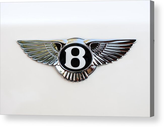 Bentley Emblem Acrylic Print featuring the photograph Bentley Emblem -0081c by Jill Reger