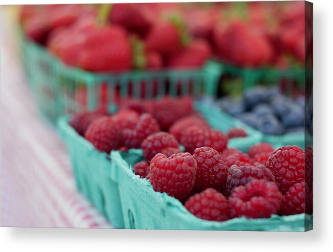 Food Acrylic Print featuring the photograph Bright Berries by Lora Lee Chapman