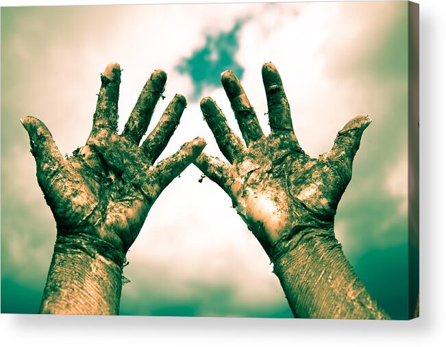 Hands Acrylic Print featuring the photograph Beseeching Hands by Scott Sawyer
