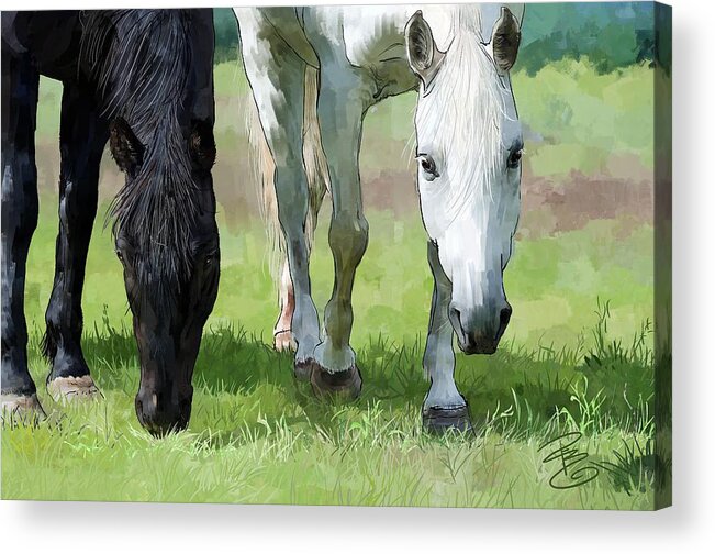 Agriculture Acrylic Print featuring the digital art Best Buddies by Debra Baldwin