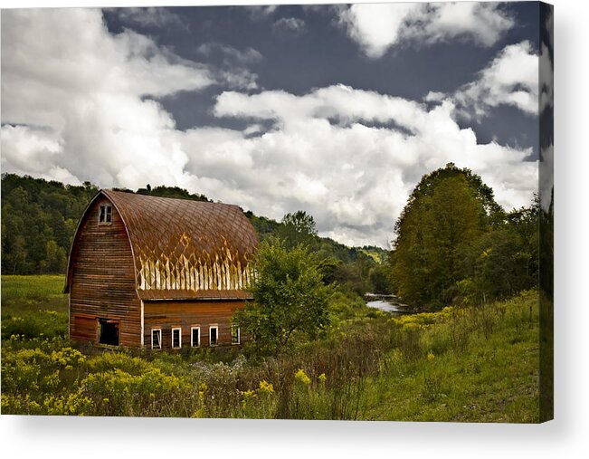 Barn Acrylic Print featuring the photograph Between by Mike McMurray