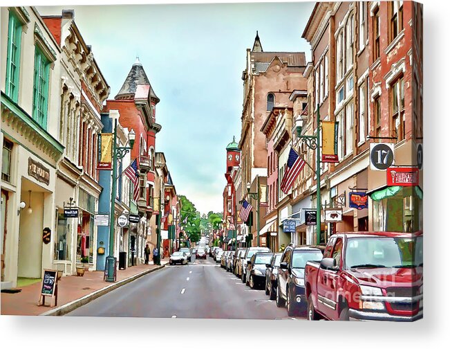 Beverley Historic District Acrylic Print featuring the photograph Beverley Historic District - Staunton Virginia - Art of the Small Town by Kerri Farley