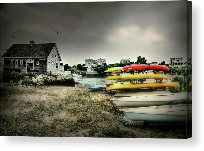 Biddeford Maine Acrylic Print featuring the photograph Biddeford Kayaks by Diana Angstadt