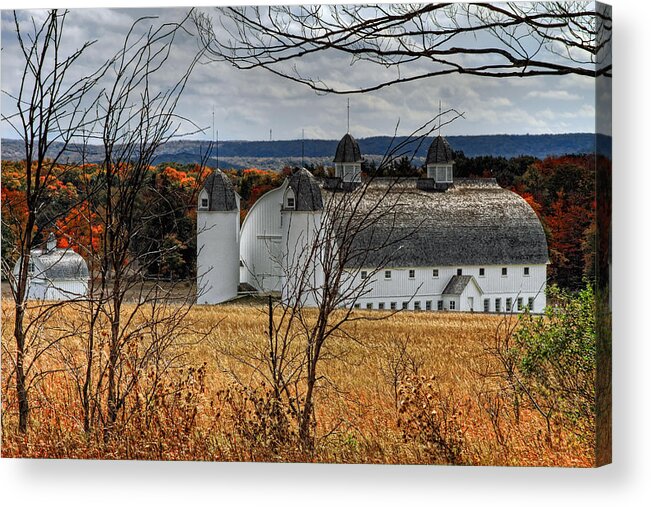 Image Acrylic Print featuring the photograph Big And Little Barns by Richard Gregurich