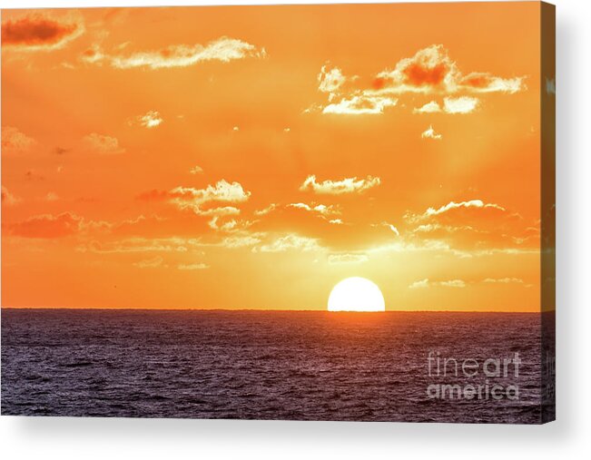 Beach Acrylic Print featuring the photograph Big Golden Sunset at Swami's Beach by David Levin