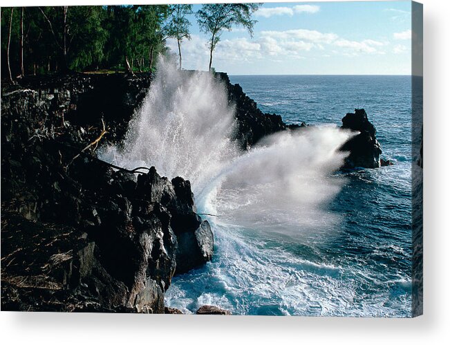 Water Acrylic Print featuring the photograph Big Island waves by Gary Cloud