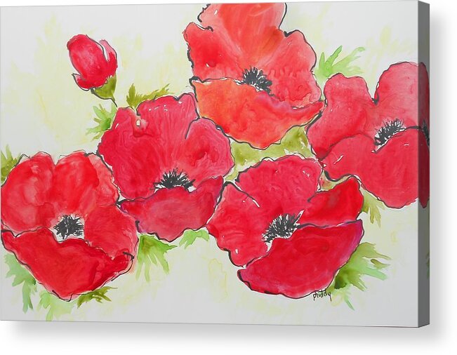 Red Flowers Acrylic Print featuring the photograph Big Red 3 by Phiddy Webb