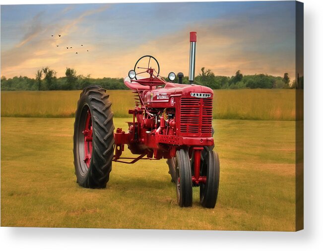 Tractor Acrylic Print featuring the photograph Big Red - Farmall Tractor by Lori Deiter