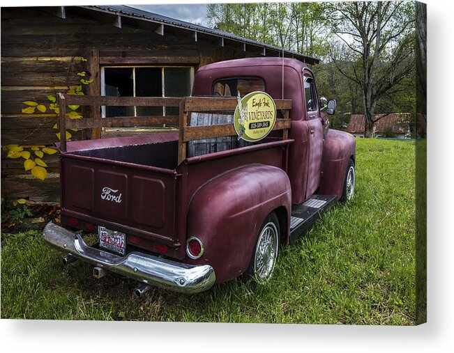 1950 Acrylic Print featuring the photograph Big Red Ford Truck by Debra and Dave Vanderlaan