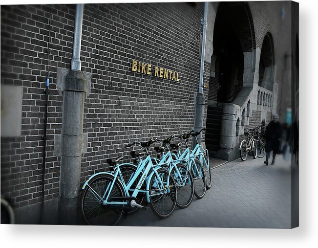 Amsterdam Acrylic Print featuring the photograph Bike Rental by Scott Hovind