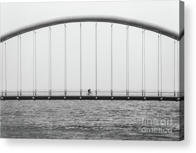 Photography Acrylic Print featuring the photograph Black and White Bridge by MGL Meiklejohn Graphics Licensing