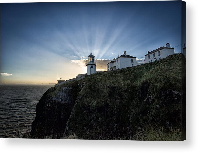 Lighthouse Acrylic Print featuring the photograph Blackhead Lighthouse Sunset by Nigel R Bell