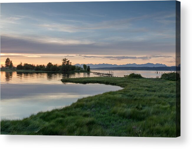 Boundary Bay Acrylic Print featuring the photograph Blackie Spit High Tide by Michael Russell