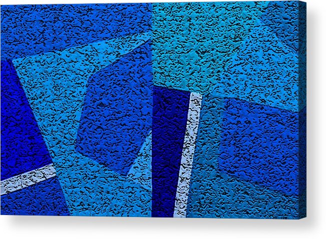 Abstract Acrylic Print featuring the digital art Blue Alert Grande Three by Dick Sauer