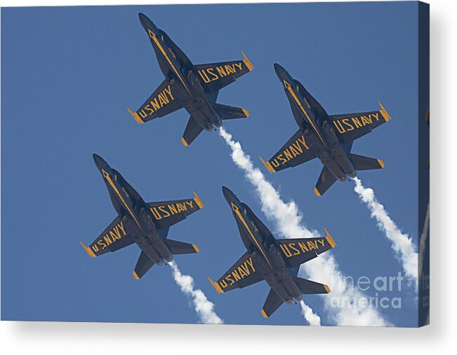 Blue Angels Acrylic Print featuring the photograph Blue Angels Blue Skies by Bob Hislop