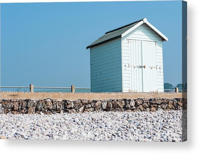 Beach Acrylic Print featuring the photograph Blue Beach Hut by Helen Jackson