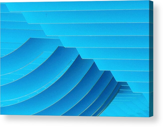 Blue Acrylic Print featuring the photograph Blue Geometric Abstract 1 by Denise Clark