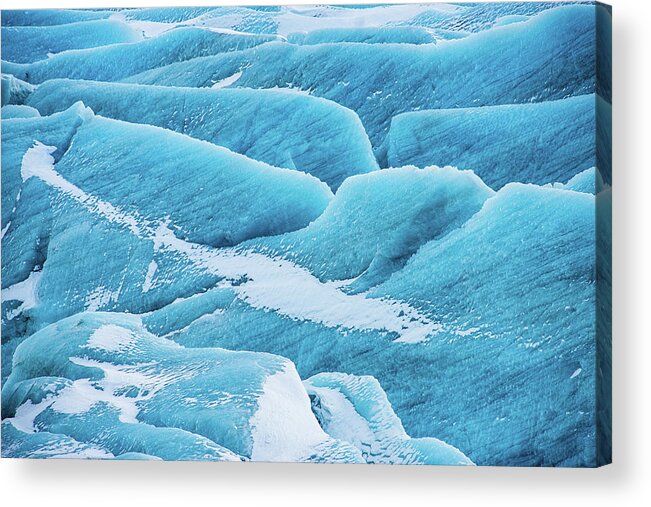 Ice Acrylic Print featuring the photograph Blue ice Svinafellsjokull Glacier Iceland by Matthias Hauser