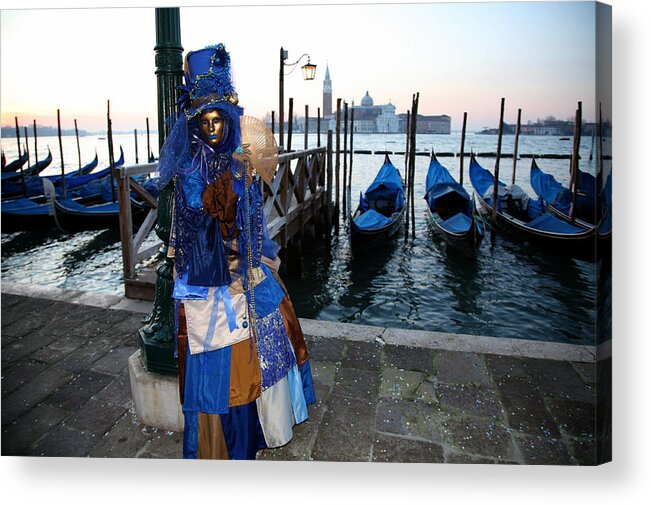 Venice Acrylic Print featuring the photograph Blue Lips at Sunrise by Donna Corless