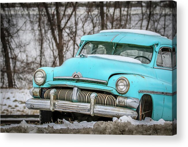 1950 Mercury Sedan Acrylic Print featuring the photograph Blue Mercury by Ray Congrove