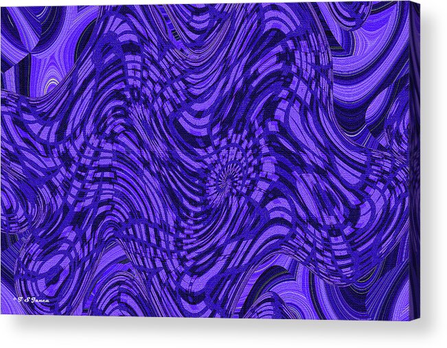 Blue Panel Abstract #10 Acrylic Print featuring the digital art Blue Panel Abstract #10 by Tom Janca