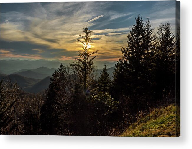 Blue Ridge Mountains Acrylic Print featuring the photograph Blue Ridge Mountains Sunset by Jaime Mercado