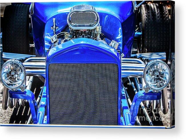 Blue Roadster Acrylic Print featuring the photograph Blue Roadster by David Millenheft