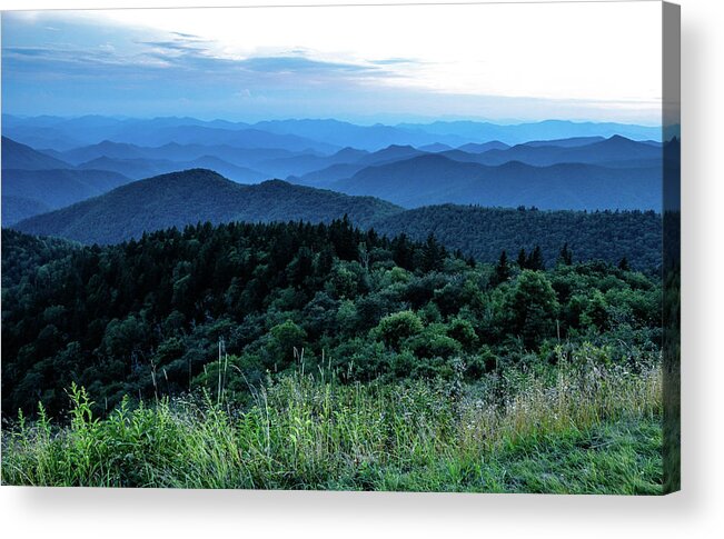 Sunset On Parkway Acrylic Print featuring the photograph Blue sunset by Chuck Brown