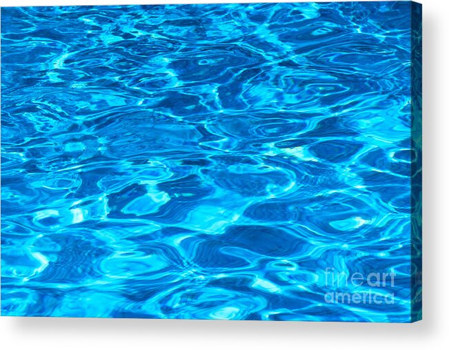 Aqua Acrylic Print featuring the photograph Blue Water Reflections by Kyle Rothenborg - Printscapes