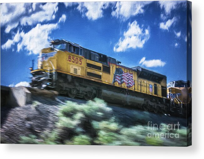 Blurred Rails Acrylic Print featuring the photograph Blurred Rails by Bitter Buffalo Photography