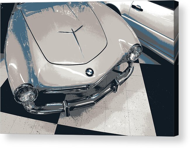 Serigraphy Acrylic Print featuring the mixed media BMW by Shay Culligan