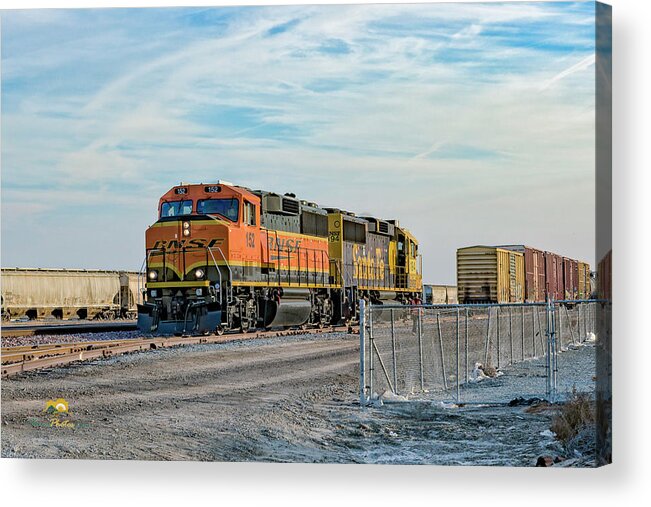 Atsf194 Acrylic Print featuring the photograph BNSF152 and ATSF194 1 by Jim Thompson