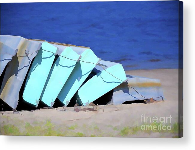 Boat-for-rent Acrylic Print featuring the painting Boat for rent 1 by Jeelan Clark