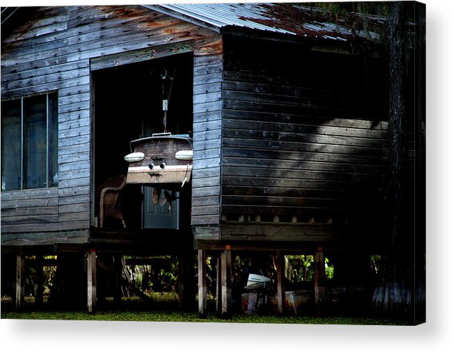 Motor Boat Acrylic Print featuring the photograph Boat House by David Chasey