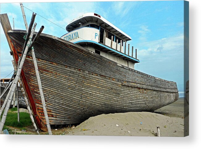 Manta Acrylic Print featuring the photograph Boat Yard 2 by Ron Kandt