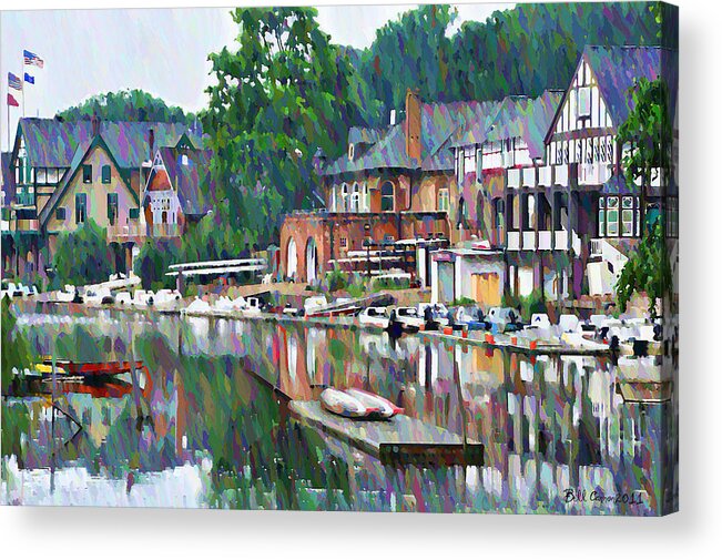 Jawn Acrylic Print featuring the photograph Boathouse Row in Philadelphia by Bill Cannon