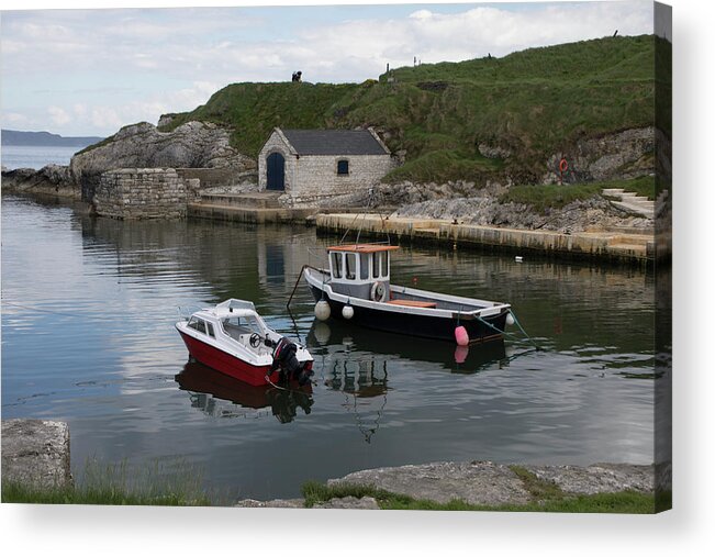 Fishing Village Acrylic Print featuring the photograph Boats in Ballintoy Harbor by Teresa Wilson