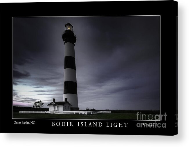 Outer Banks Acrylic Print featuring the photograph Bodie Island Light at Dusk by Gene Bleile Photography 