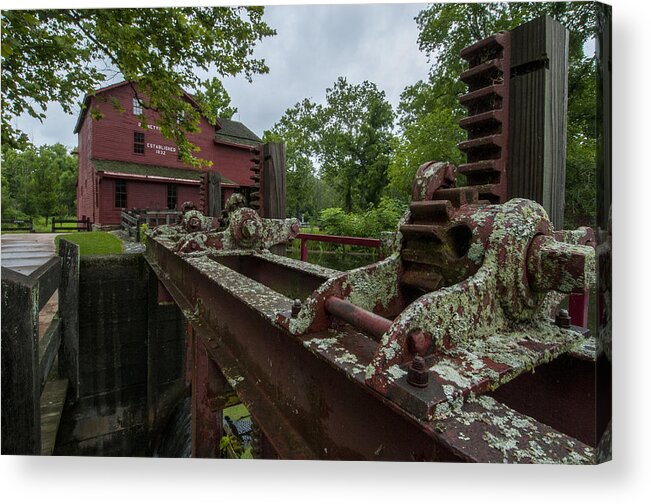 1832 Acrylic Print featuring the photograph Bonneyville Mills gears by Brian Green