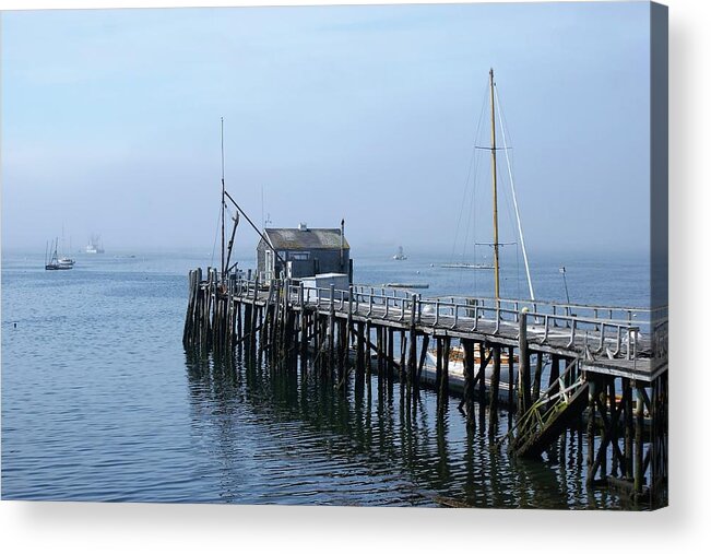 Ocean Acrylic Print featuring the photograph Boothbay Shipyard Dock by Lois Lepisto