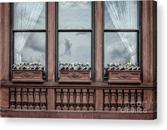 April Acrylic Print featuring the photograph Boston Strong Window Boxes by Edward Fielding