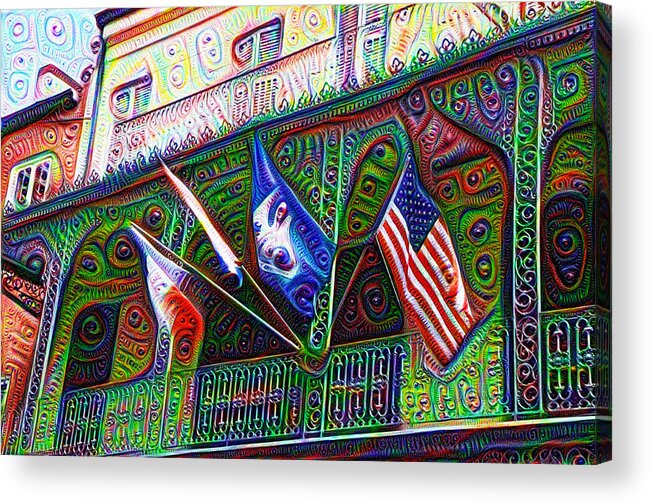 Corner Acrylic Print featuring the painting Bourbon Street Balcony by Bill Cannon