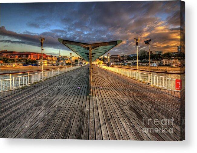 Hdr Acrylic Print featuring the photograph Bournemouth Pier Sunrise 2.0 by Yhun Suarez