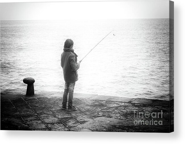 Fishing Acrylic Print featuring the photograph Boyhood by Becqi Sherman