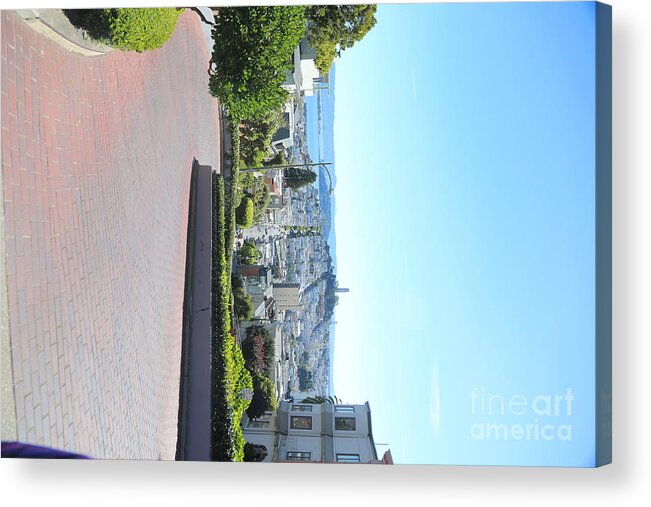 San Francisco Acrylic Print featuring the photograph Brick Lombard Street by Chuck Kuhn