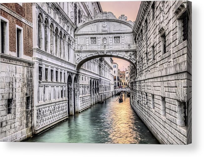 Ancient Acrylic Print featuring the photograph Bridge of Sighs by Maria Coulson
